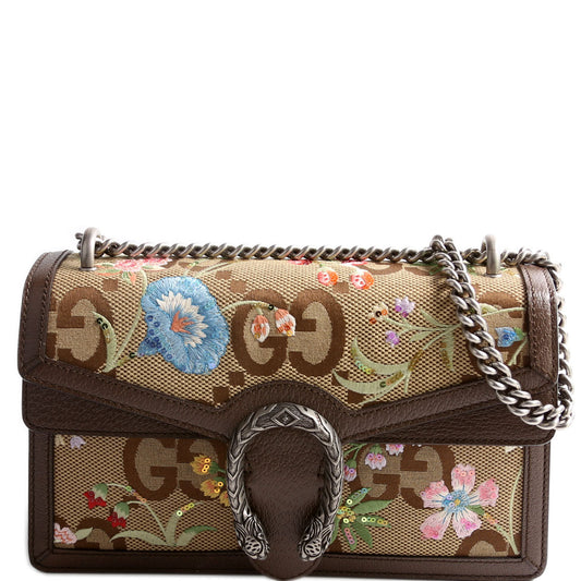 Gucci Dionysus Jumbo GG Flower Embossed Canvas Small Shoulder Bag