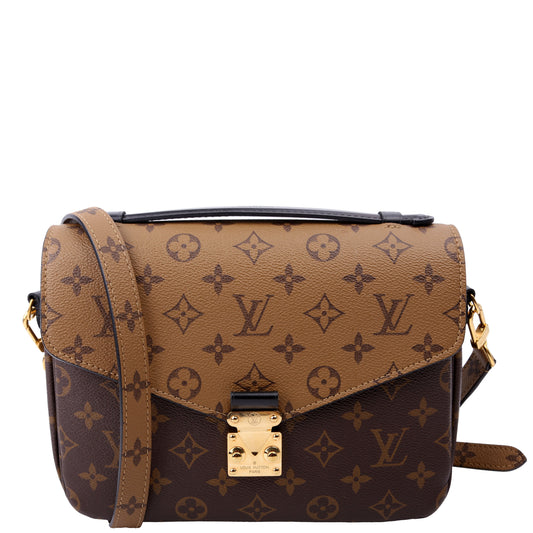 Louis Vuitton Pochette Metis Reverse Monogram Black Clutch Bag