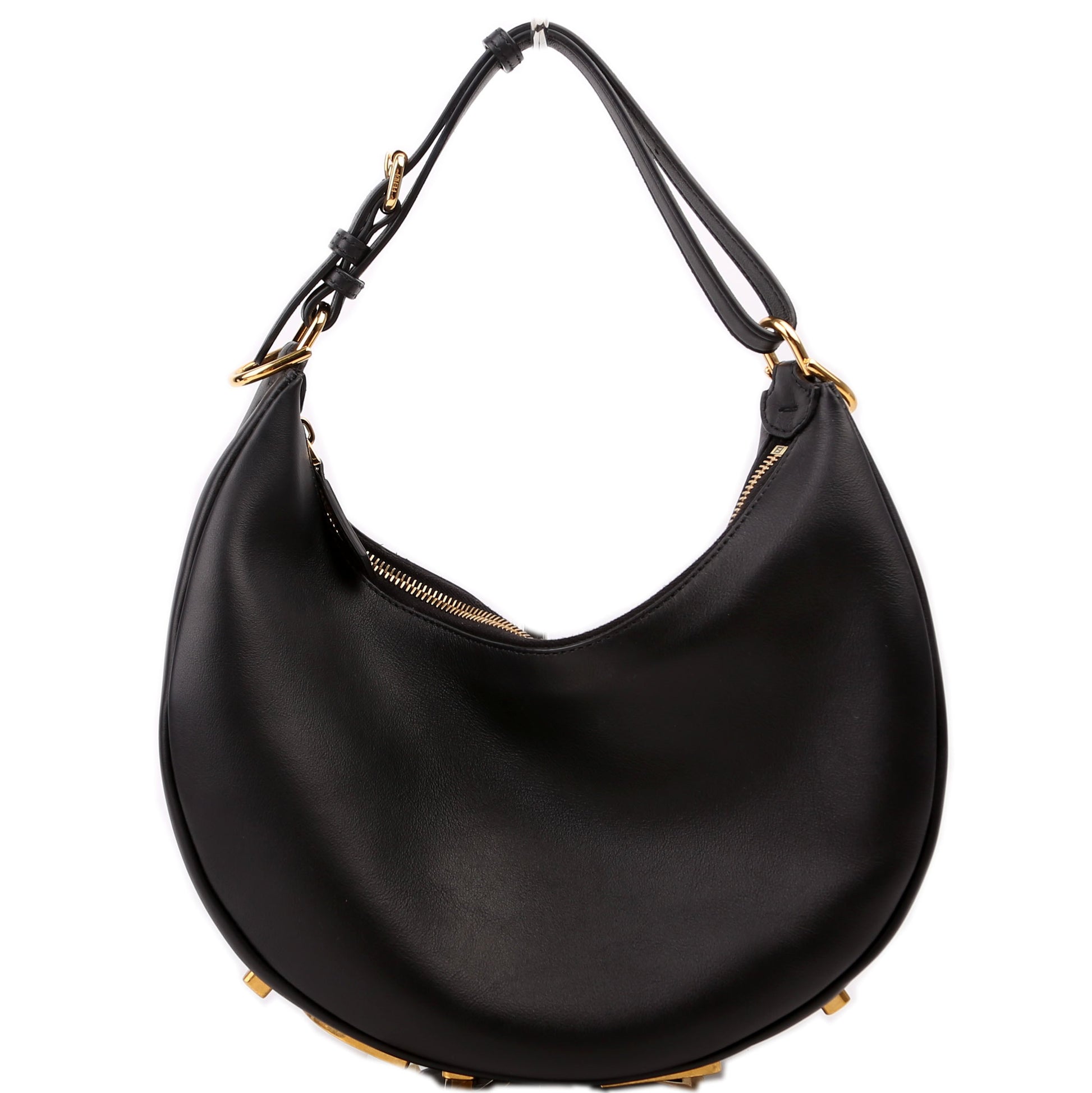 Fendi Graphy Hobo Bag Leather Black Small