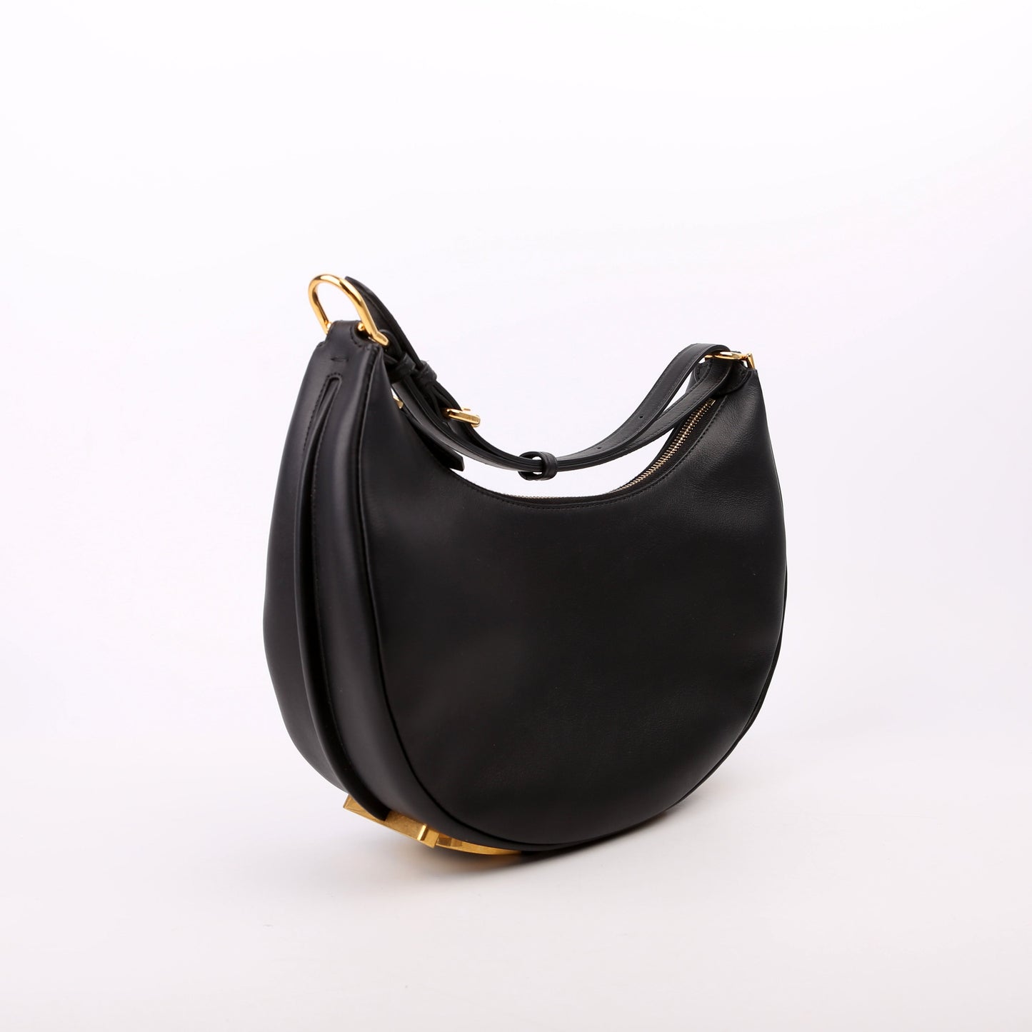 Fendi Graphy Hobo Bag Leather Black Small