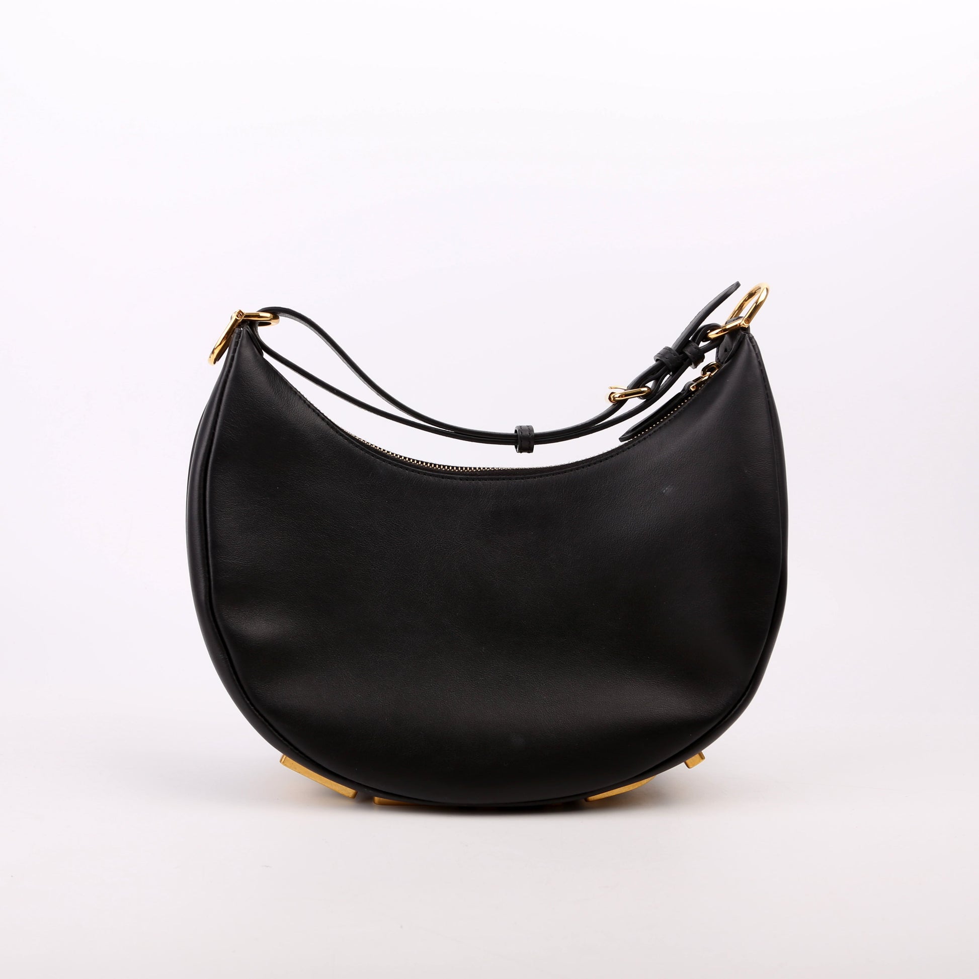 Fendi Graphy Hobo Bag Leather Black Small