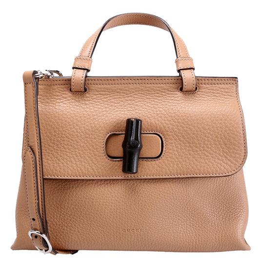 Gucci Bamboo Daily Tan Medium Travel Bag