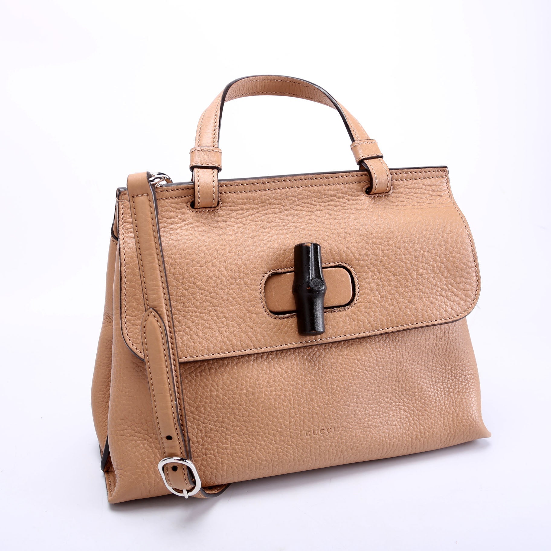 Gucci Bamboo Daily Tan Medium Travel Bag