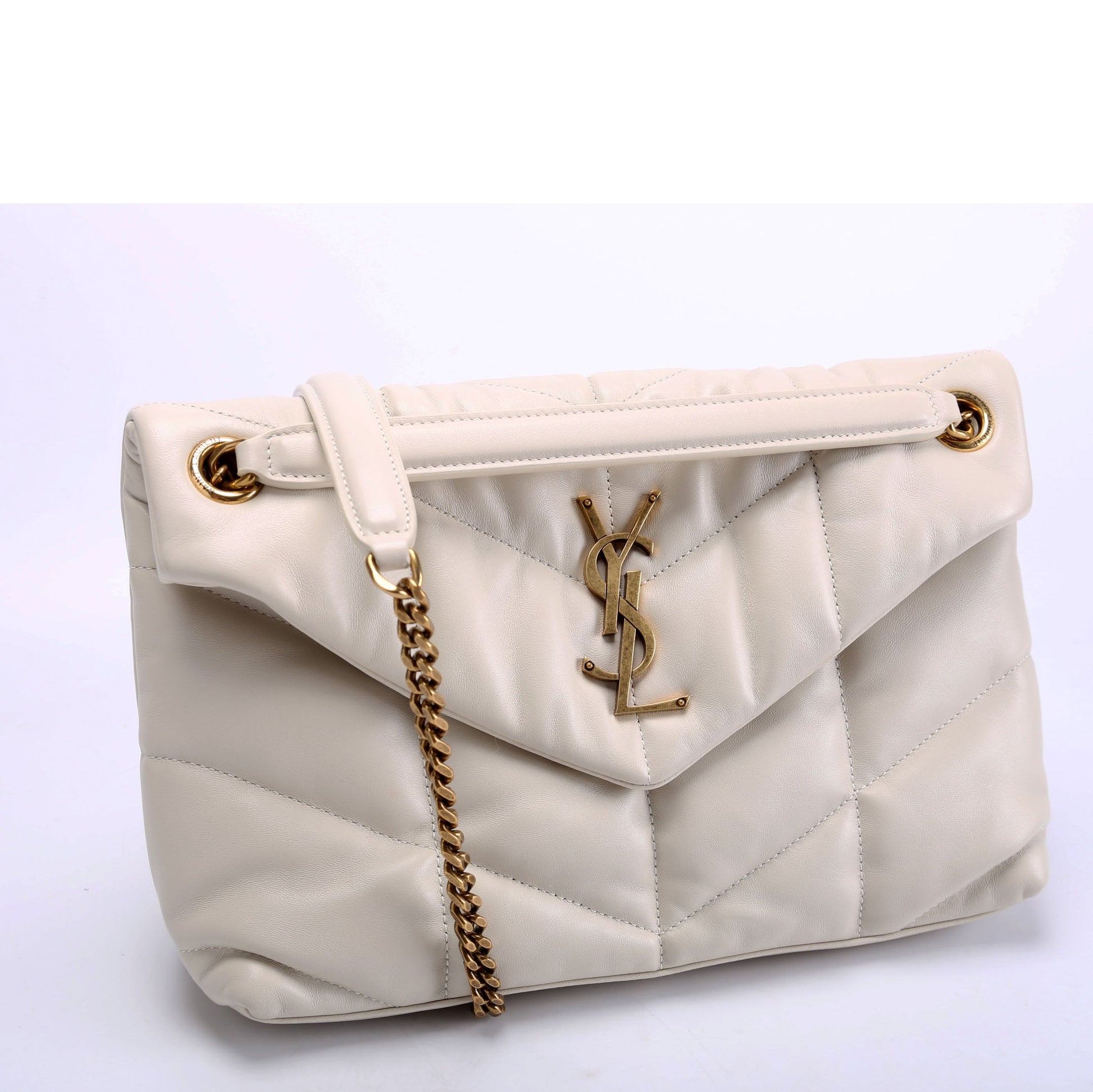 YSL Saint Laurent Saint Laurent Puffer Lambskin Bag Quilted Cream Travel Bag