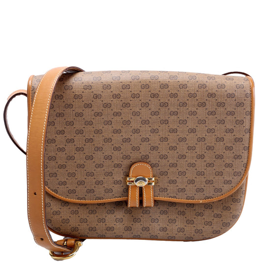 Gucci 001.406. GG Micro Canvas Brown Shoulder Bag