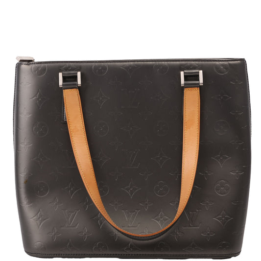 Louis Vuitton Stockton Matte Monogram Gray Leather Handbag