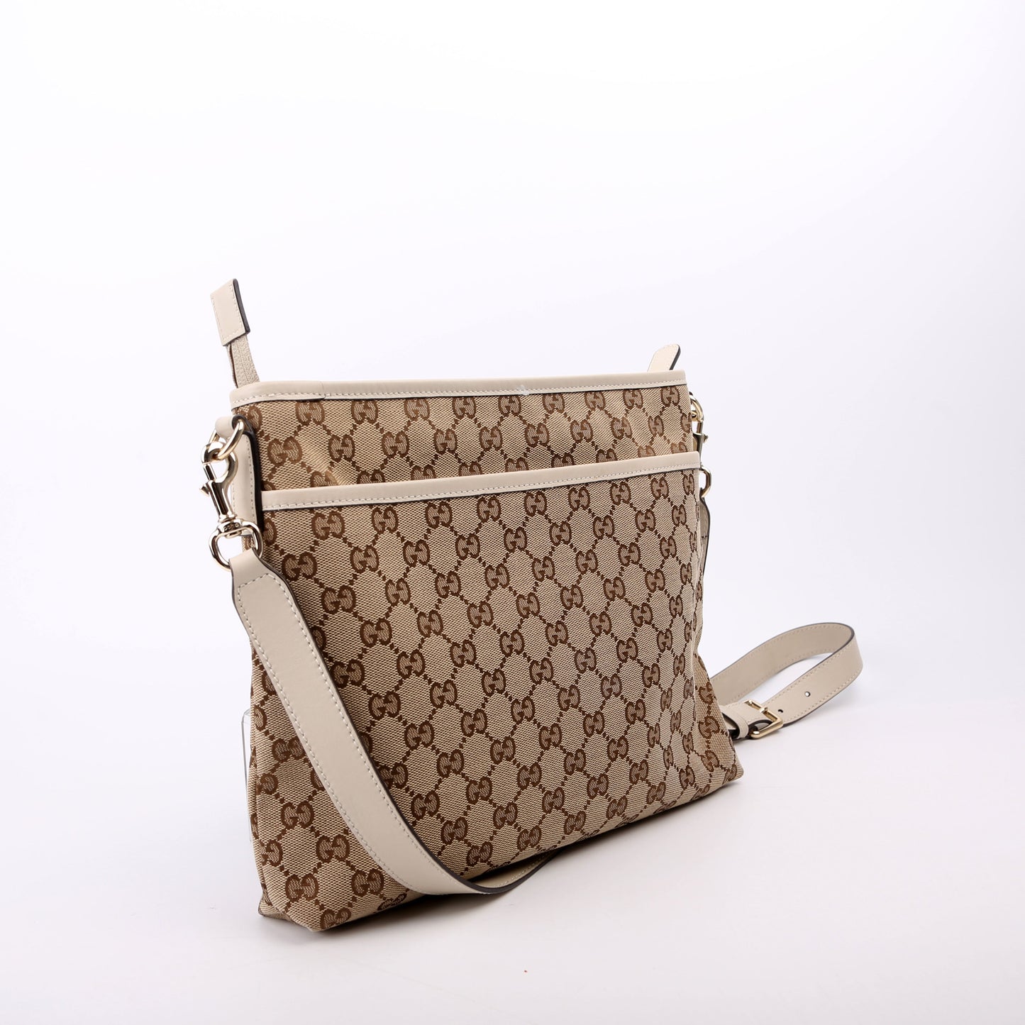 Gucci GG Canvas White Crossbody Bag White 1