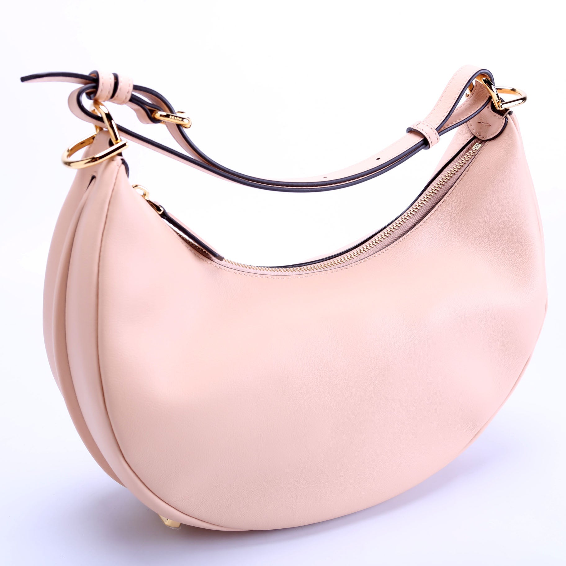 Fendi 8Br798Graphy Hobo Nude Bag Leather Small Hobo Bag