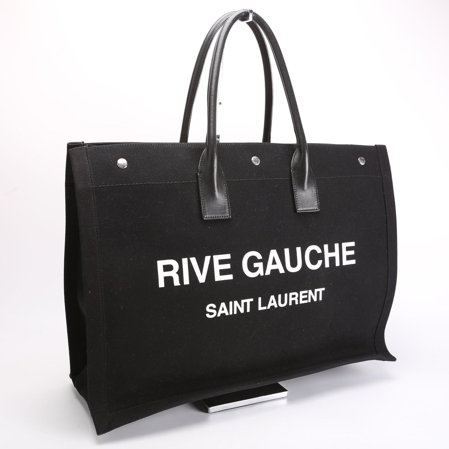 YSL Saint Laurent Saint Laurent Rive Gauche Tote Bag Black White