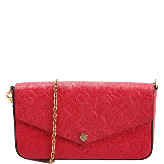 Louis Vuitton Pochette Felicie Empreinte Red Clutch Bag