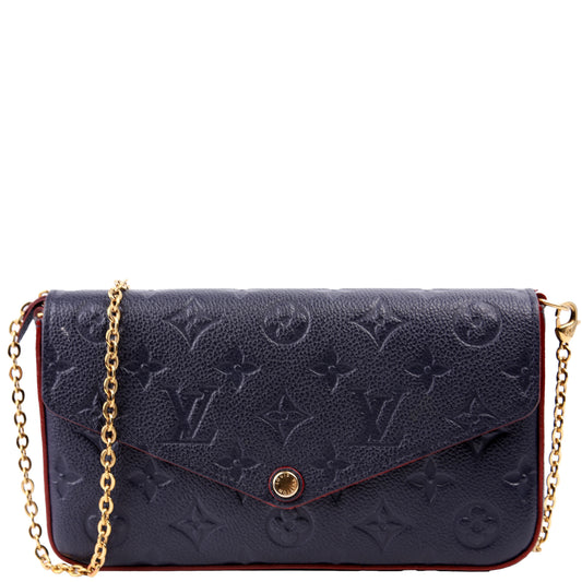 Louis Vuitton Pochette Felicie Navy Empreinte Clutch Bag