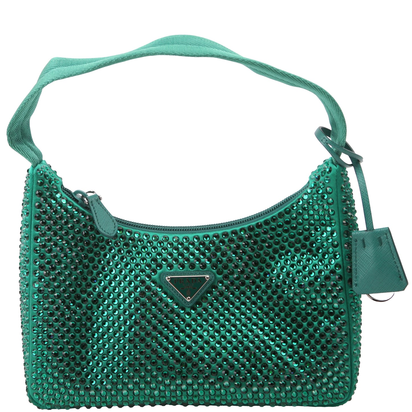 Prada Crystal Re Edition Bag Satin Green Travel Bag