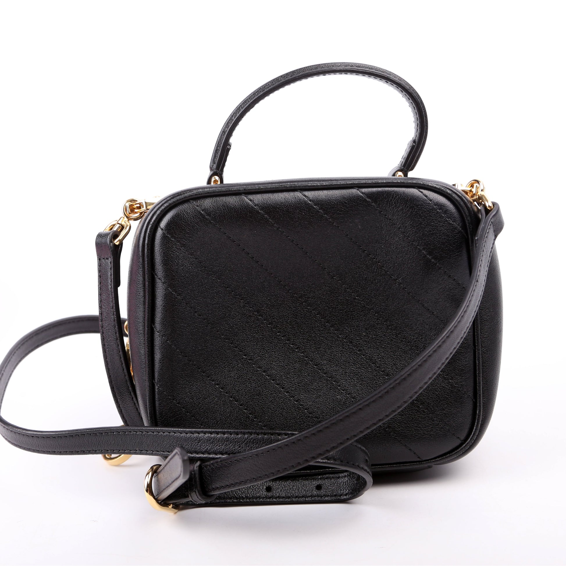 Gucci Blondie Leather Black Top Handle Travel Bag