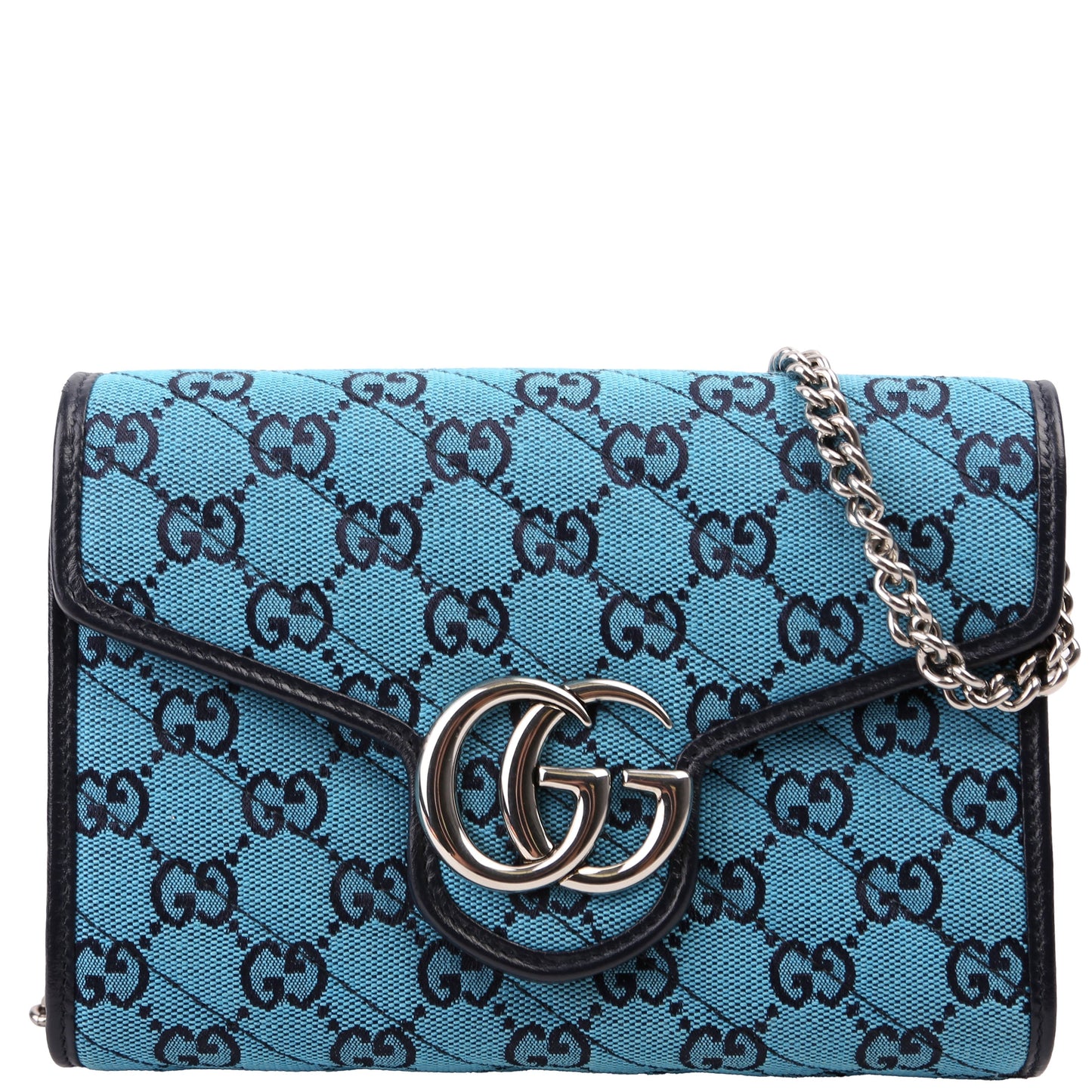 Gucci Marmont Blue Chain Wallet Case