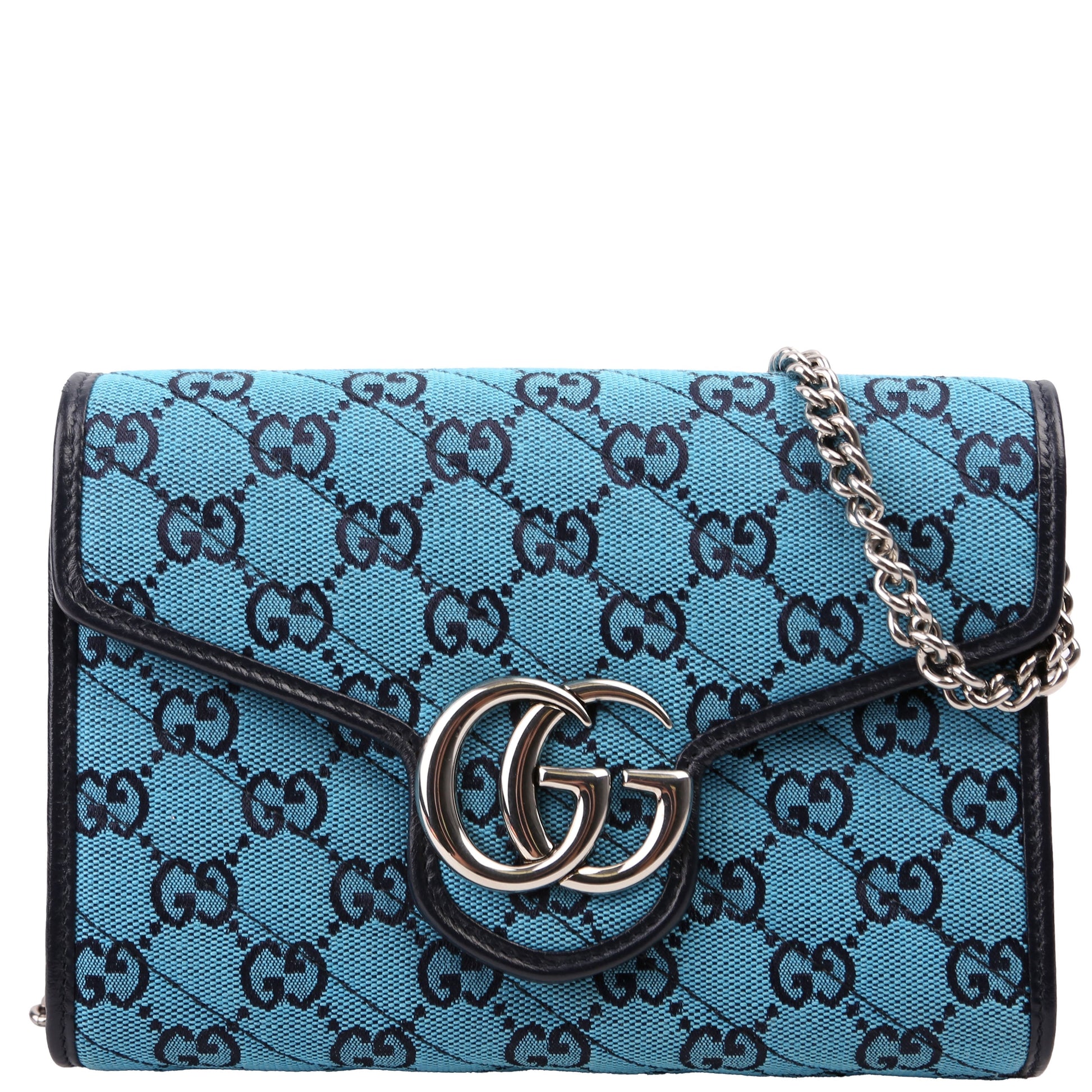Gucci Marmont Blue Chain Wallet Case