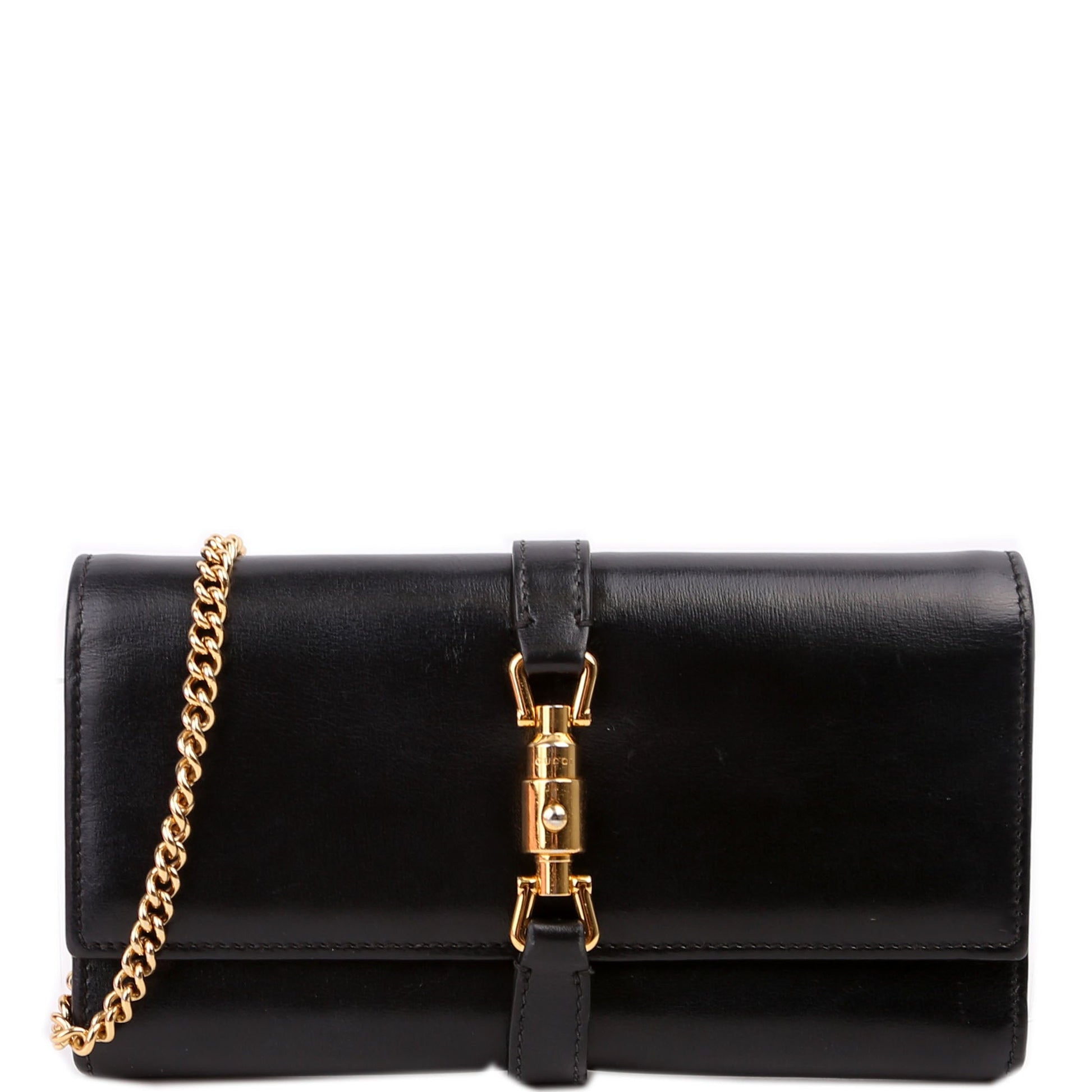 Gucci Jackie Black Chain Wallet Case