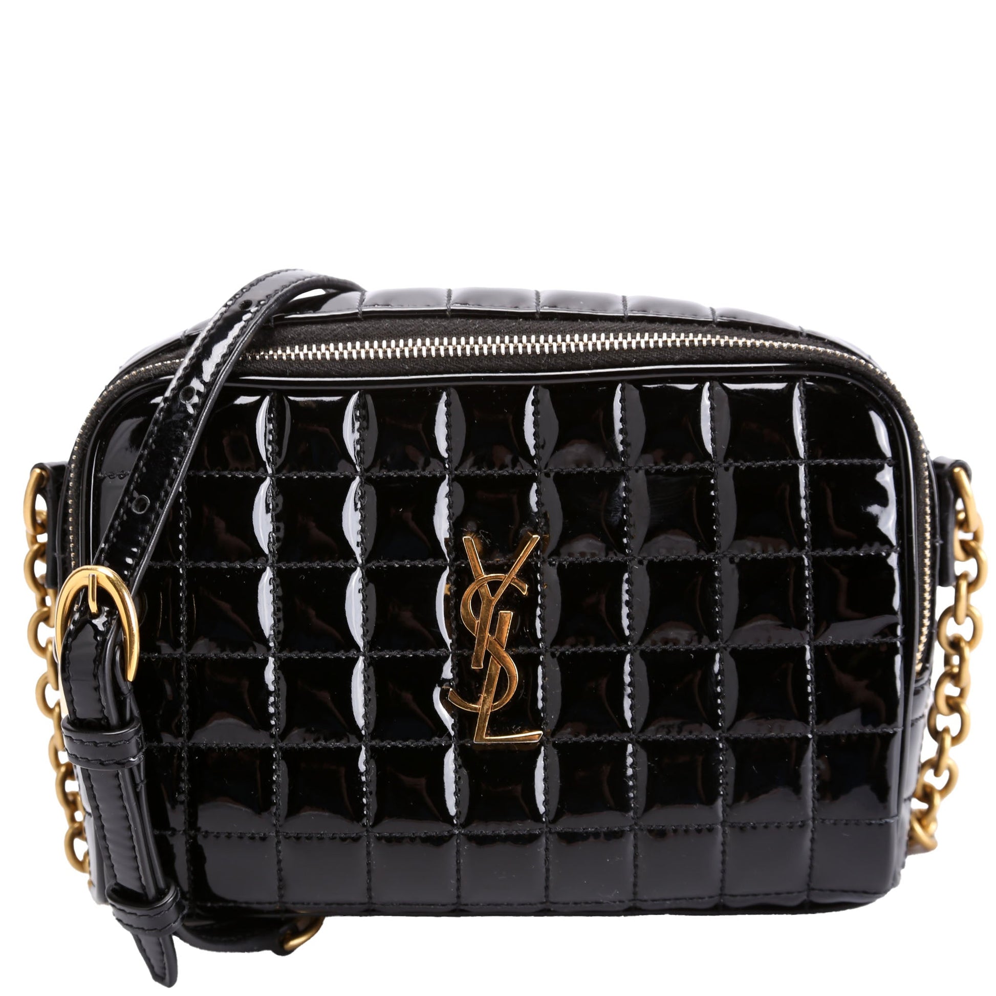 YSL Saint Laurent Saint Laurent Cassandre Carre Camera Patent Bag Black Travel Bag
