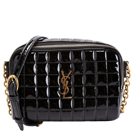 YSL Saint Laurent Saint Laurent Cassandre Carre Camera Patent Bag Black Travel Bag