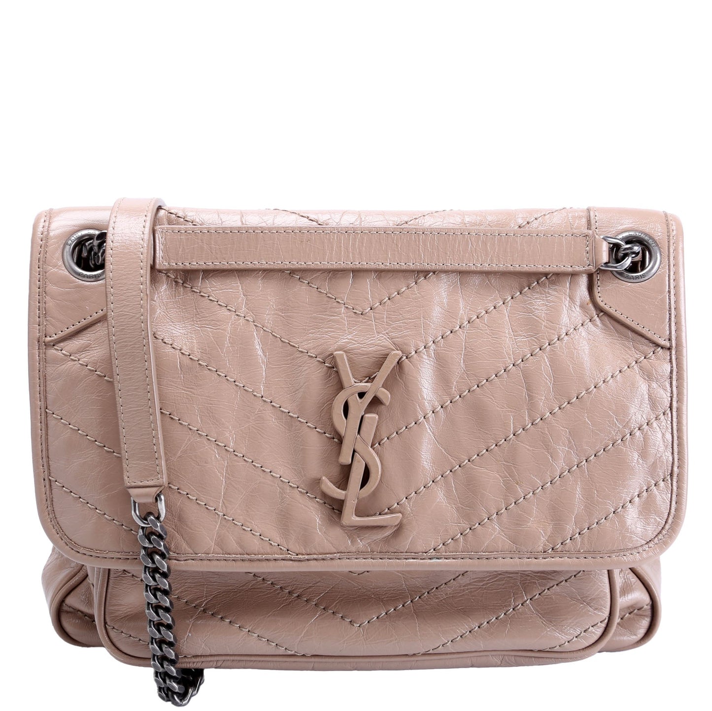 YSL Saint Laurent Saint Laurent Niki Crinkle Bag Leather Tan Travel Bag