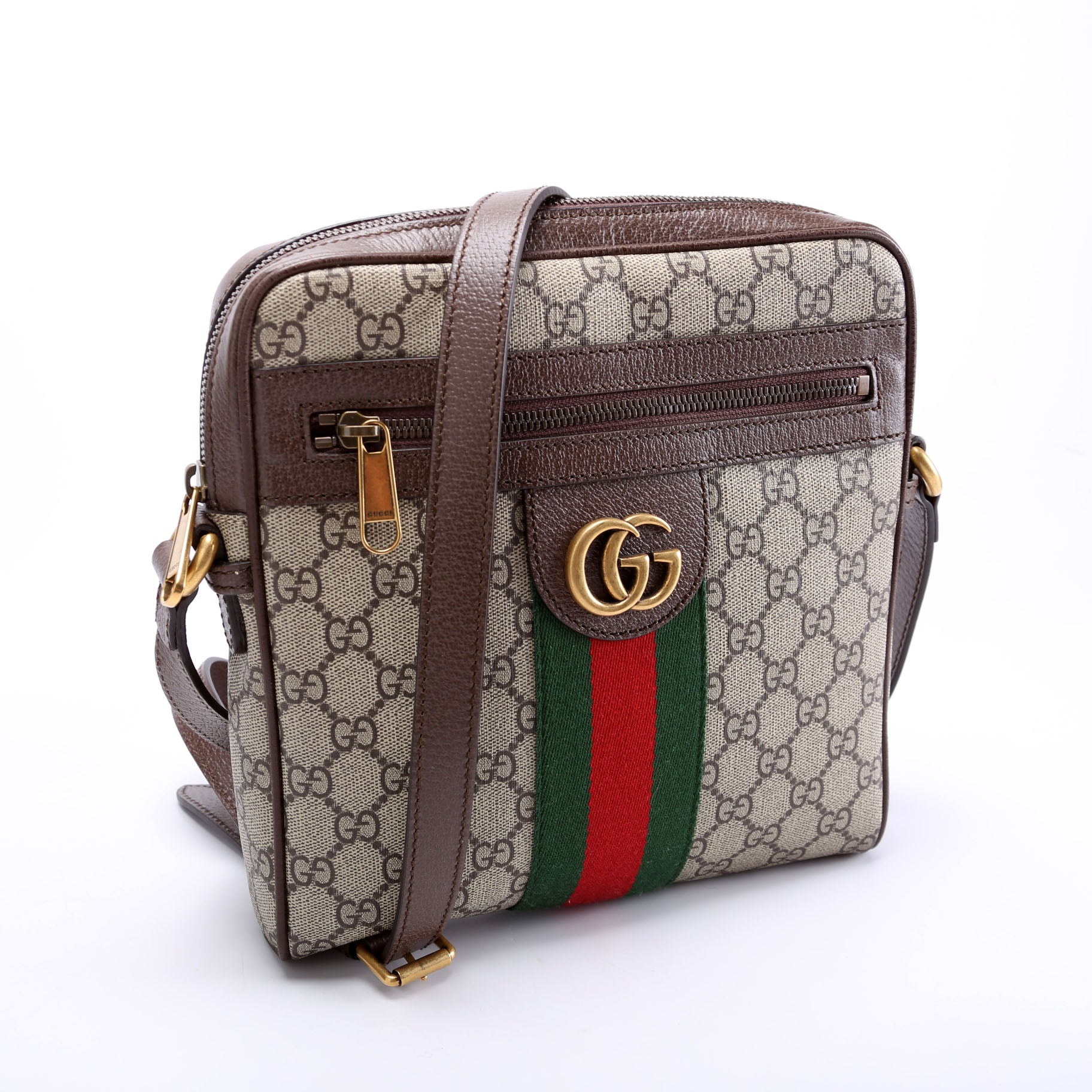 Gucci Ophidia Messenger Brown Beige Travel Bag
