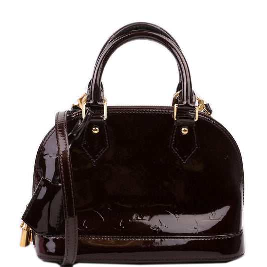 Louis Vuitton Alma BB Burgundy Vernis Handbag Burgundy 1