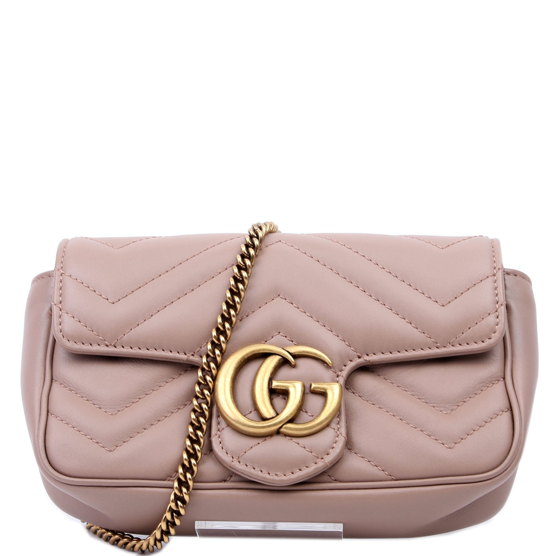 Gucci Marmont Super Leather Tan Mini Flap Travel Bag Tan 2