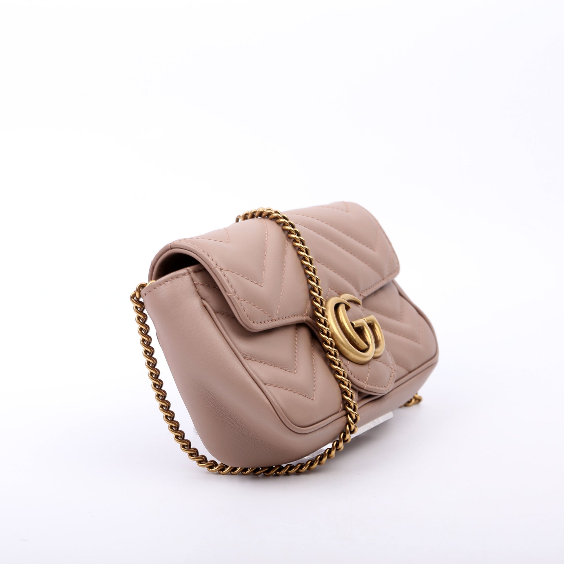Gucci Marmont Super Leather Tan Mini Flap Travel Bag Tan 2