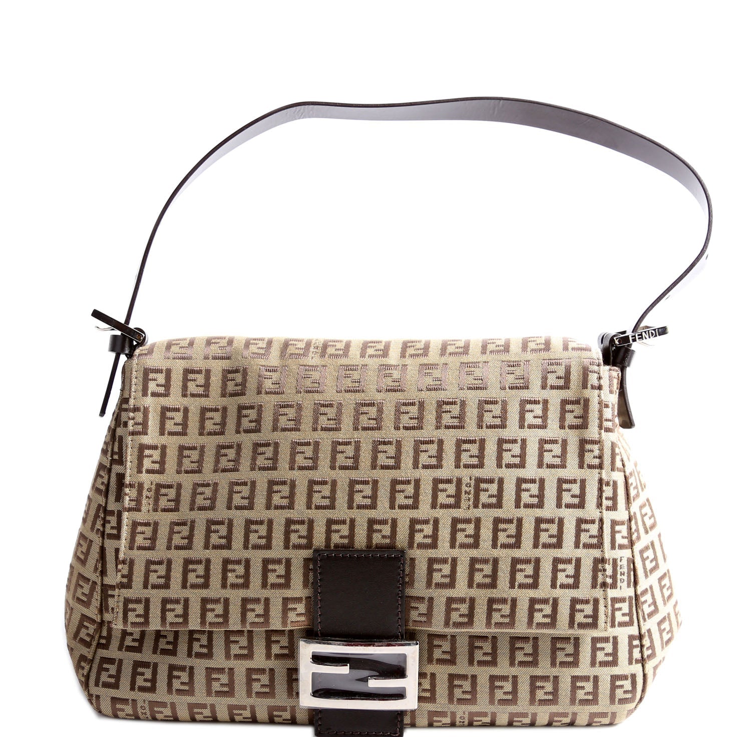 Fendi Mama Forever Zucchino Fabric Bag Brown Beige Travel Bag
