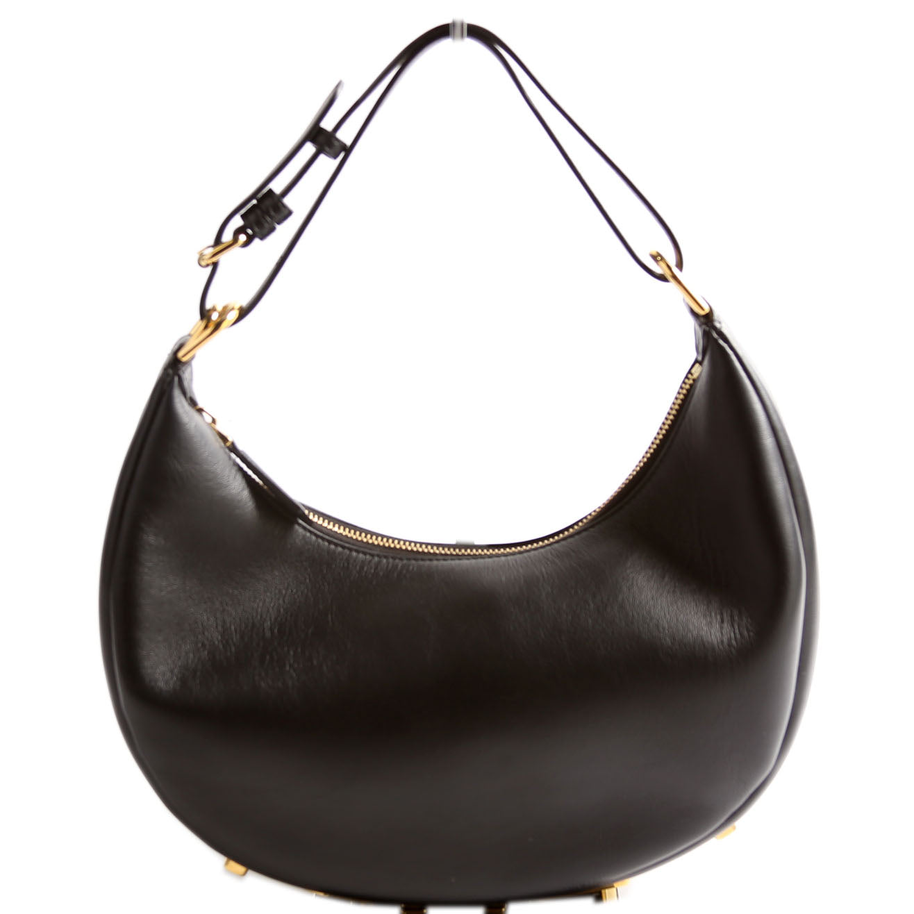 Fendi 8Br798Graphy Hobo Bag Leather Black Small Hobo Black 2