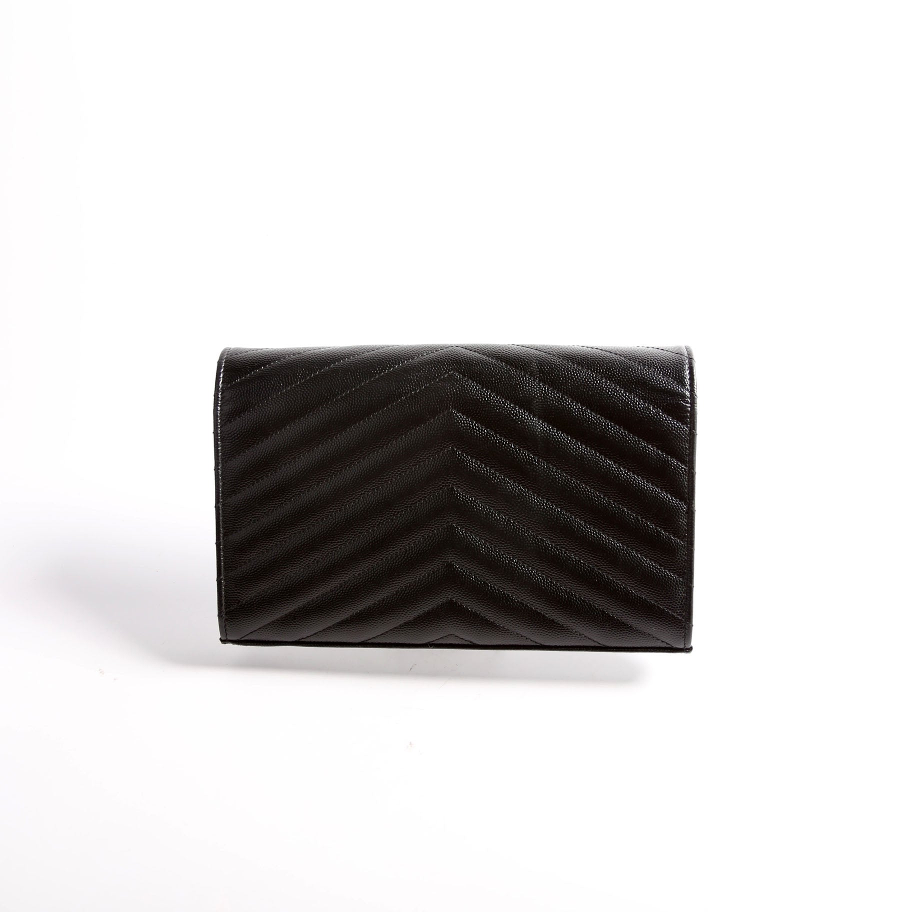 YSL Saint Laurent Saint Laurent Grain De Wallet Bag Black Chain Travel Bag