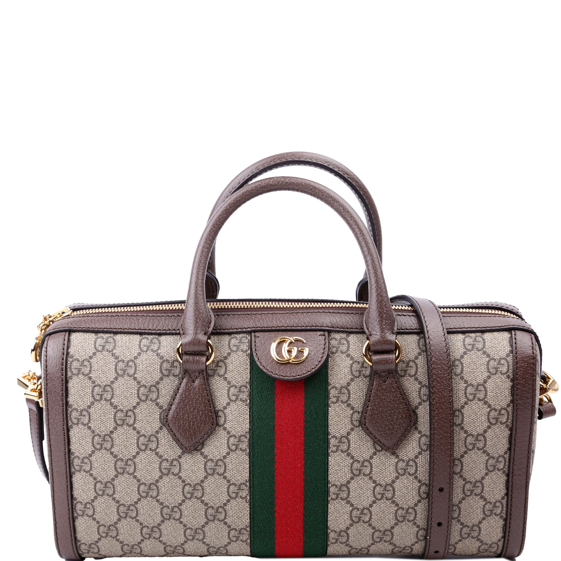 Gucci GG Supreme Ophidia Boston Brown Medium Travel Bag