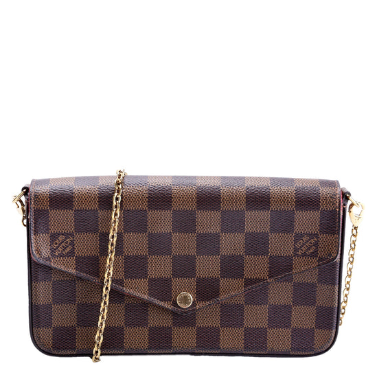 Louis Vuitton Pochette Felicie Ebene Damier Clutch Bag Ebene 13