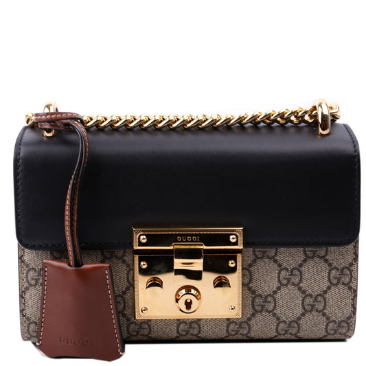 Gucci Padlock GG Supreme Black Small Travel Bag