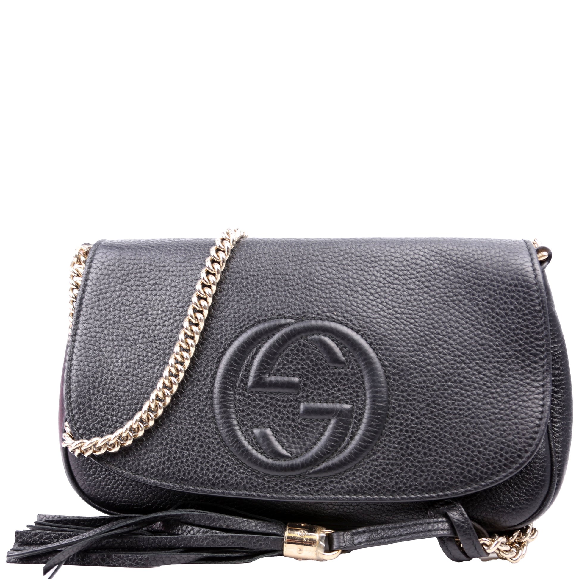 Gucci Soho Black Medium Chain Crossbody Bag Medium Black