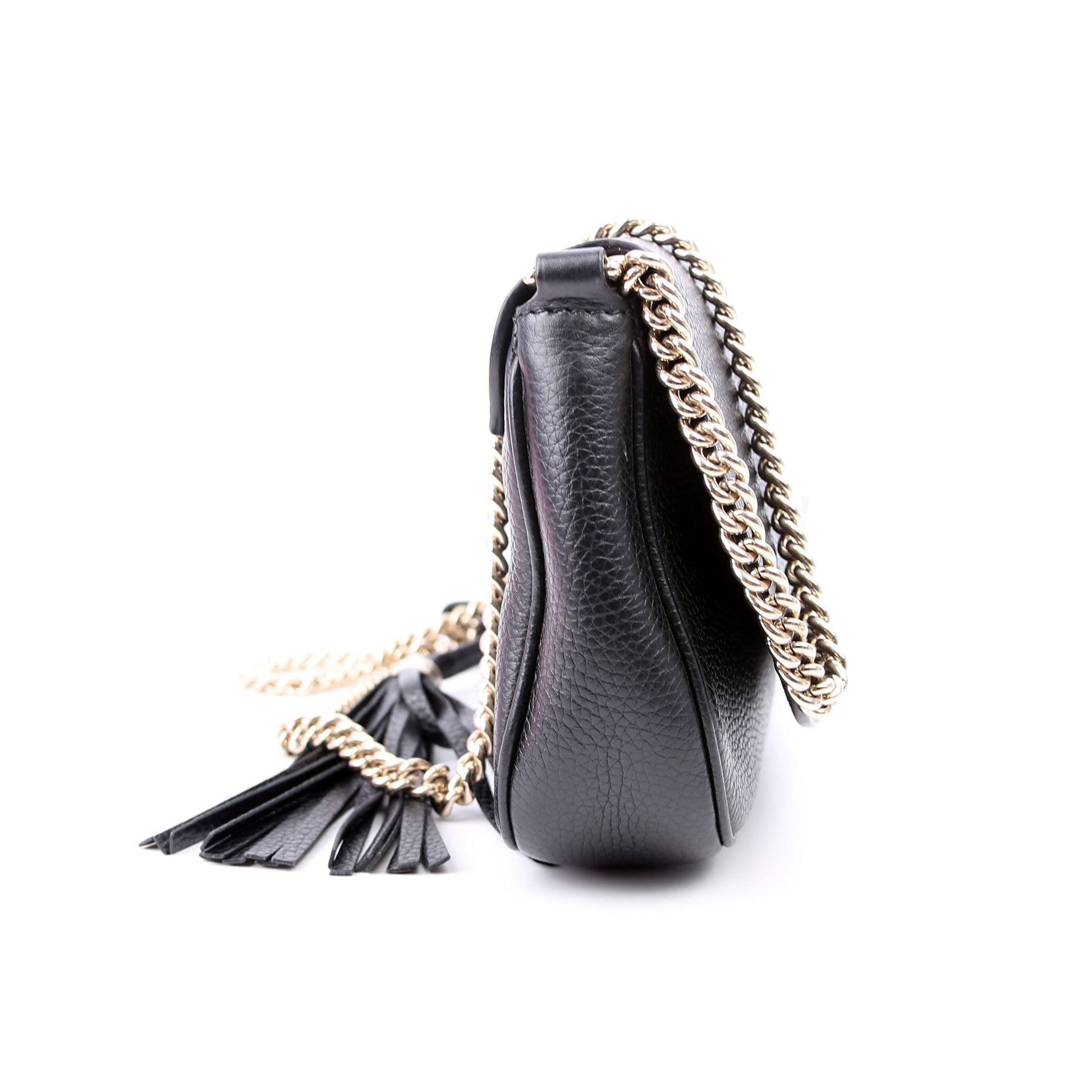 Gucci Soho Black Medium Chain Crossbody Bag Medium Black