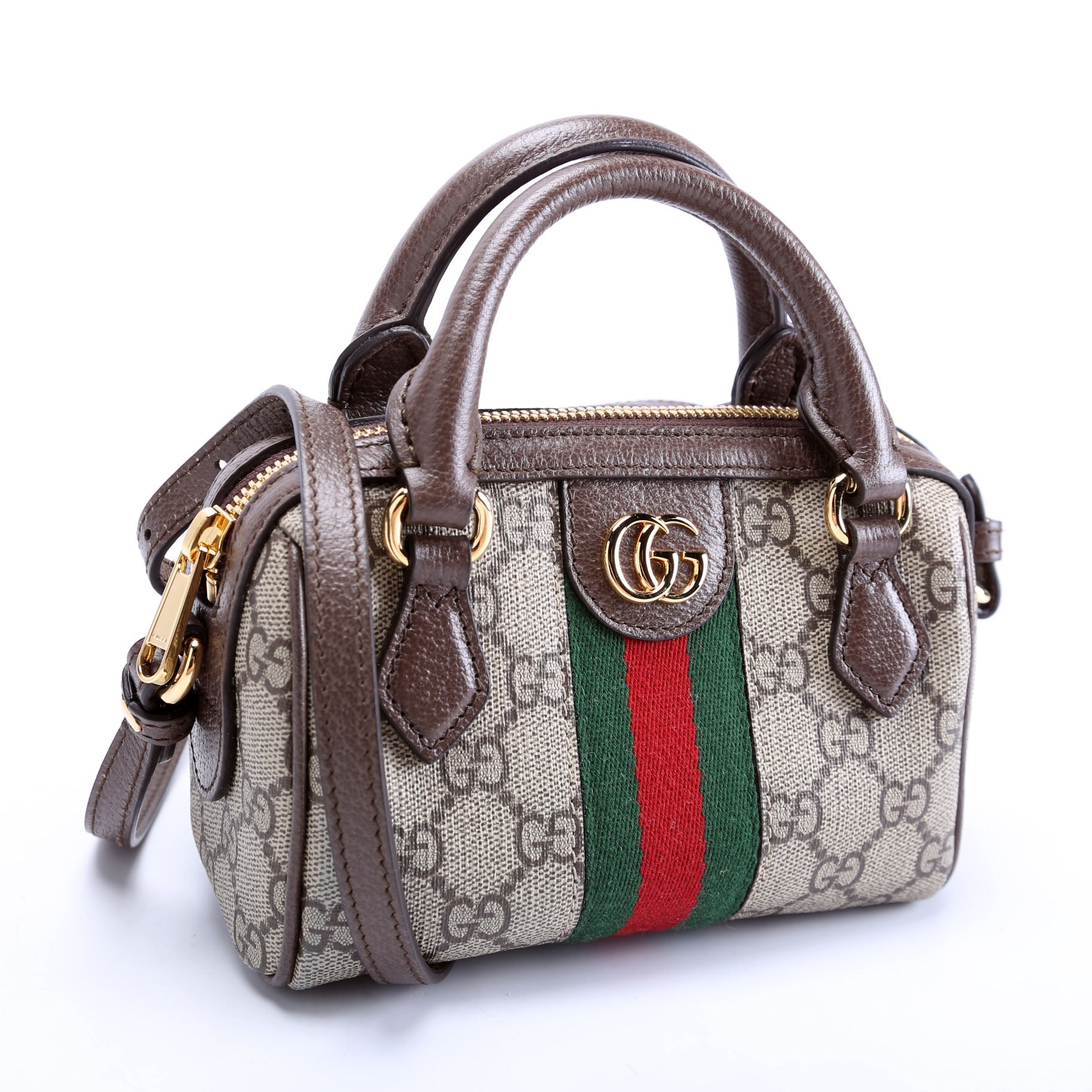 Gucci GG Supreme Ophidia Boston Brown Travel Bag