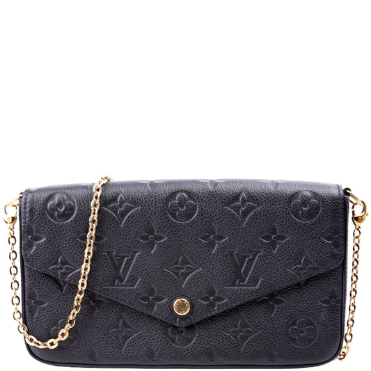 Louis Vuitton Pochette Felicie Empreinte Black Clutch Bag Black 6