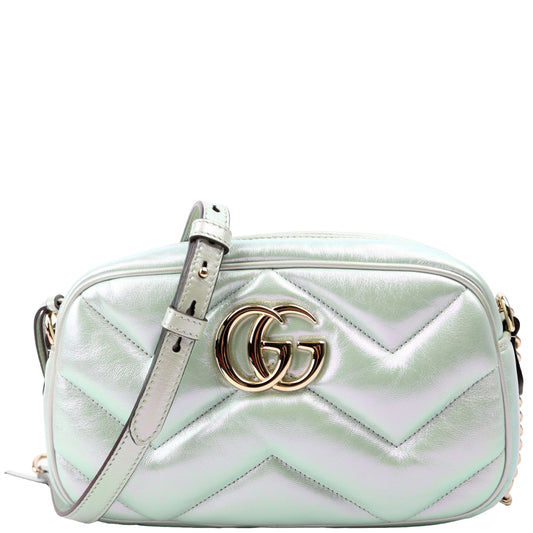 Gucci Marmont Camera Iridescent Leather Small Travel Bag