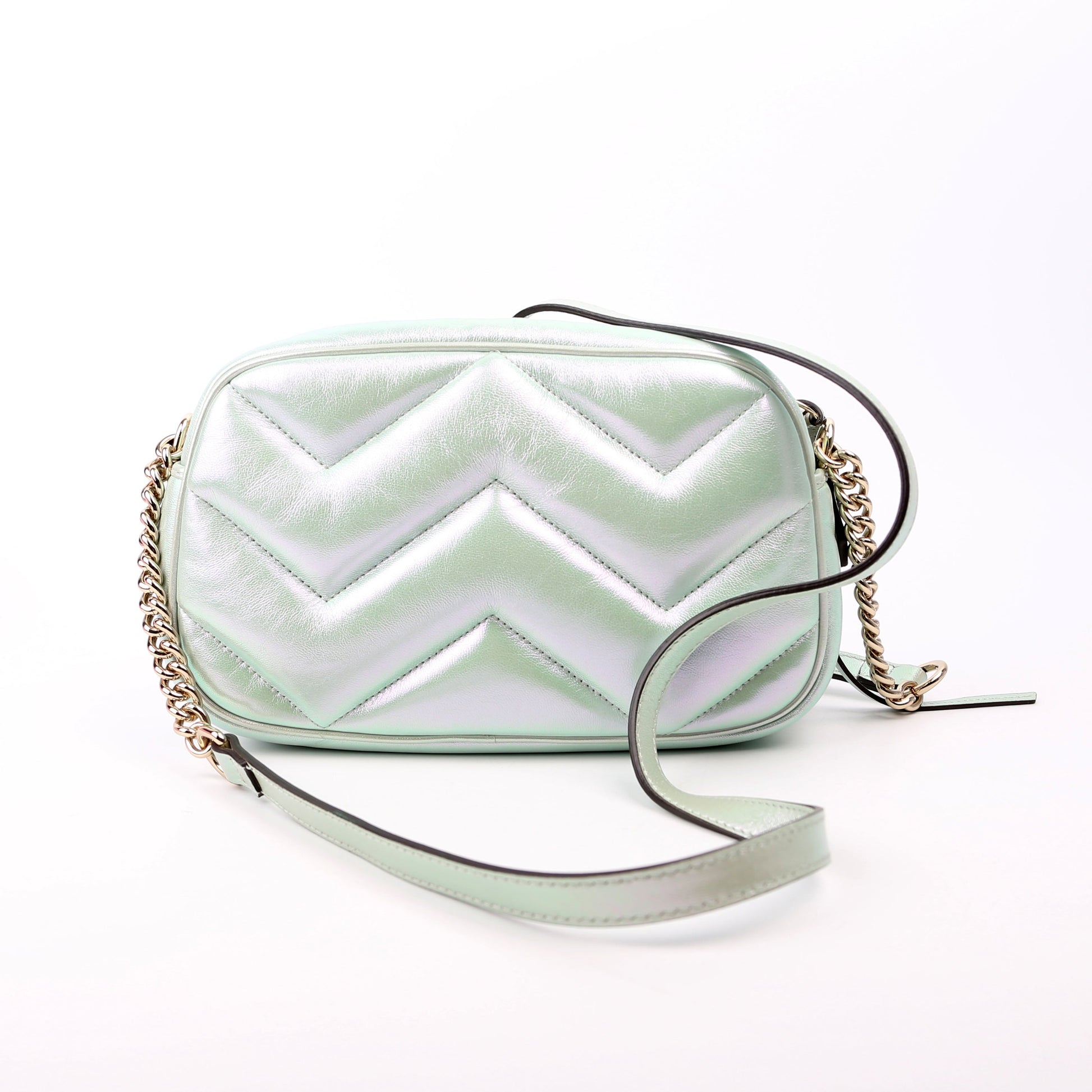 Gucci Marmont Camera Iridescent Leather Small Travel Bag