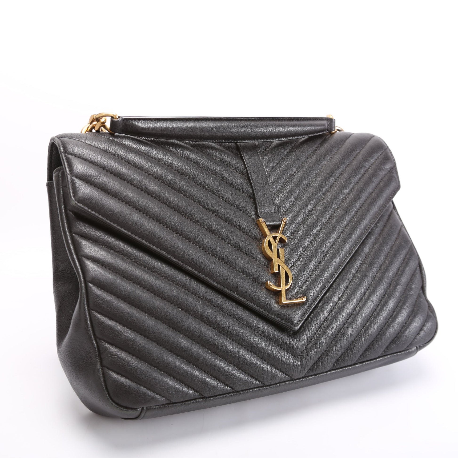 YSL Saint Laurent Saint Laurent College Bag Black Large Travel Bag 392738 Black