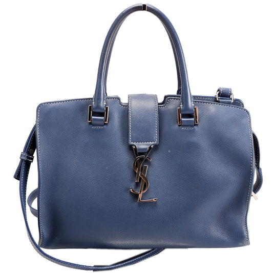 YSL Saint Laurent Saint Laurent Baby Cabas Bag Monogram Blue Travel Bag