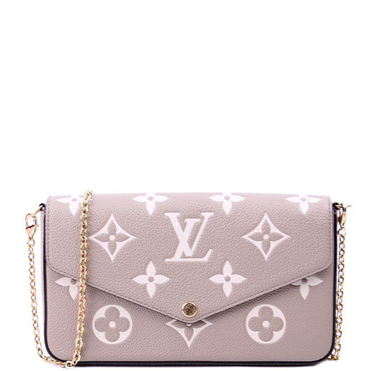 Louis Vuitton Pochette Felicie Bicolor Turtledove Empreinte Clutch Bag