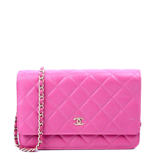 Chanel WOC Classic Quilted Lambskin Pink Clutch Bag Pink 2