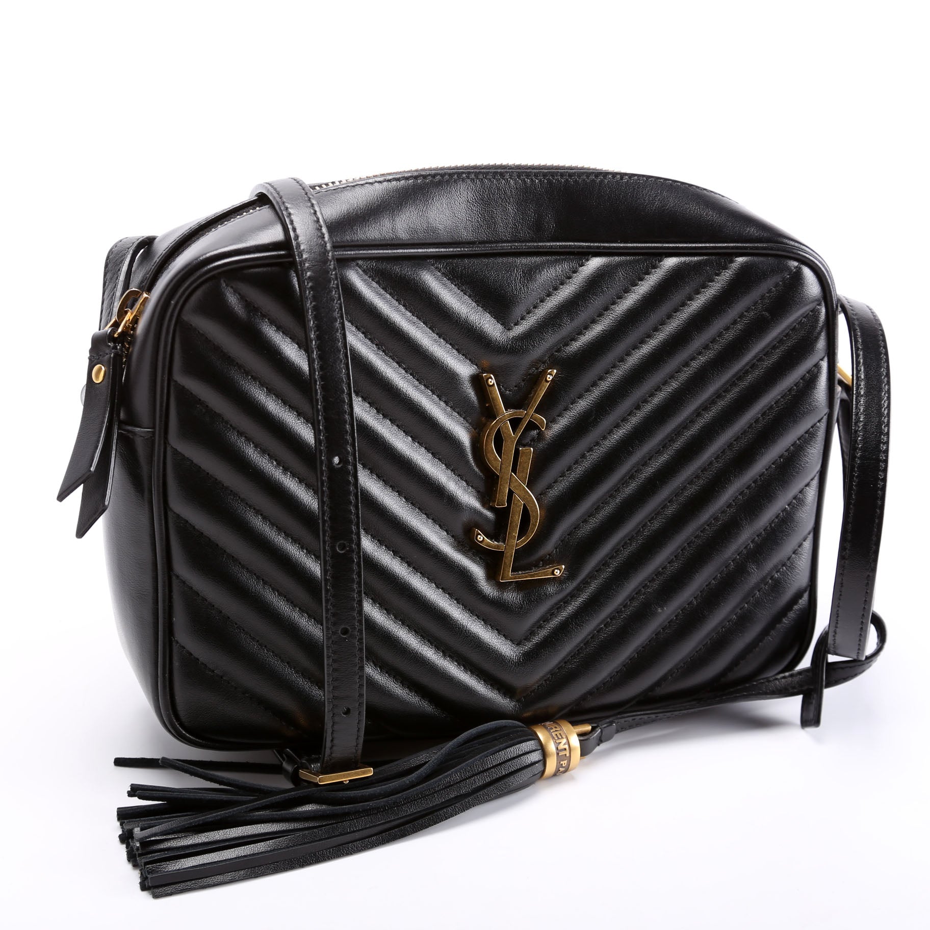 YSL Saint Laurent Lou Camera Bag Quilted Black Travel Bag Black 3