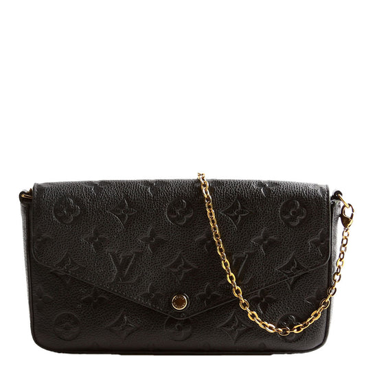 Louis Vuitton Pochette Felicie Empreinte Black Clutch Bag Black 9