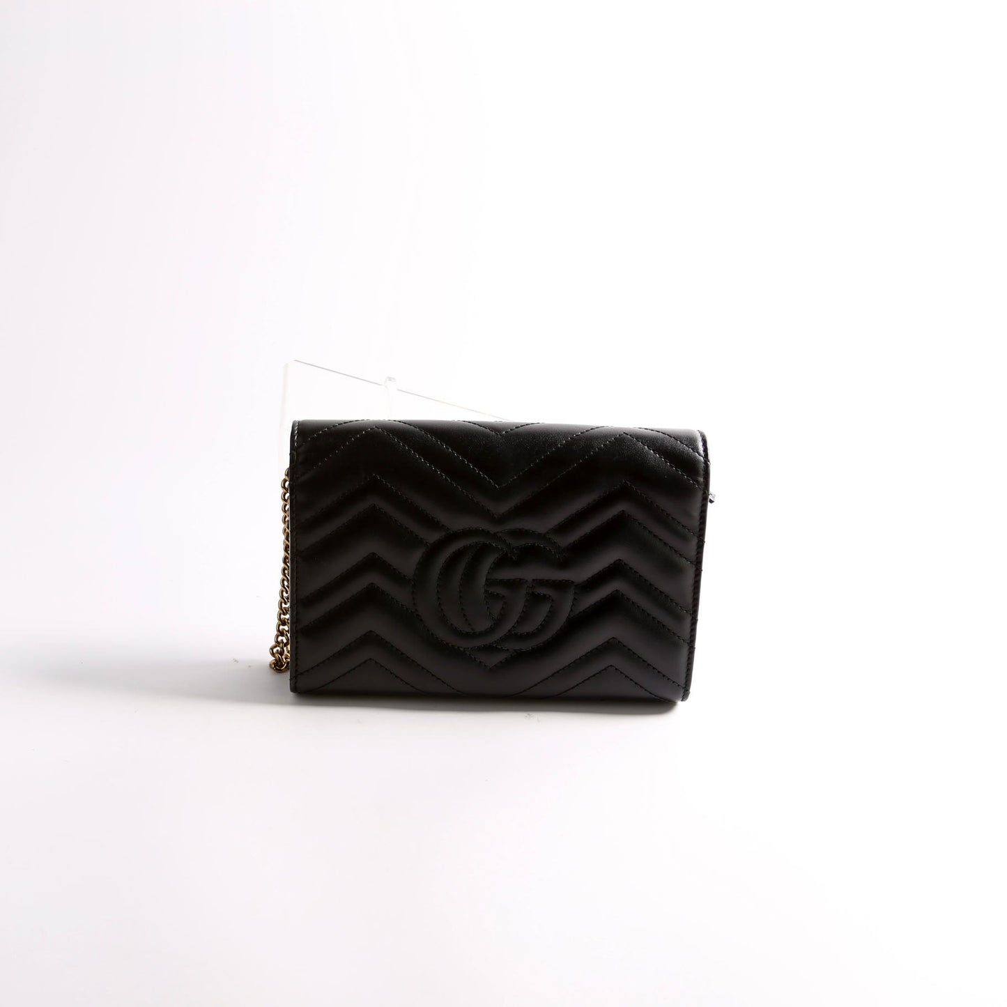 Gucci Marmont Black Chain Wallet Case Black 7