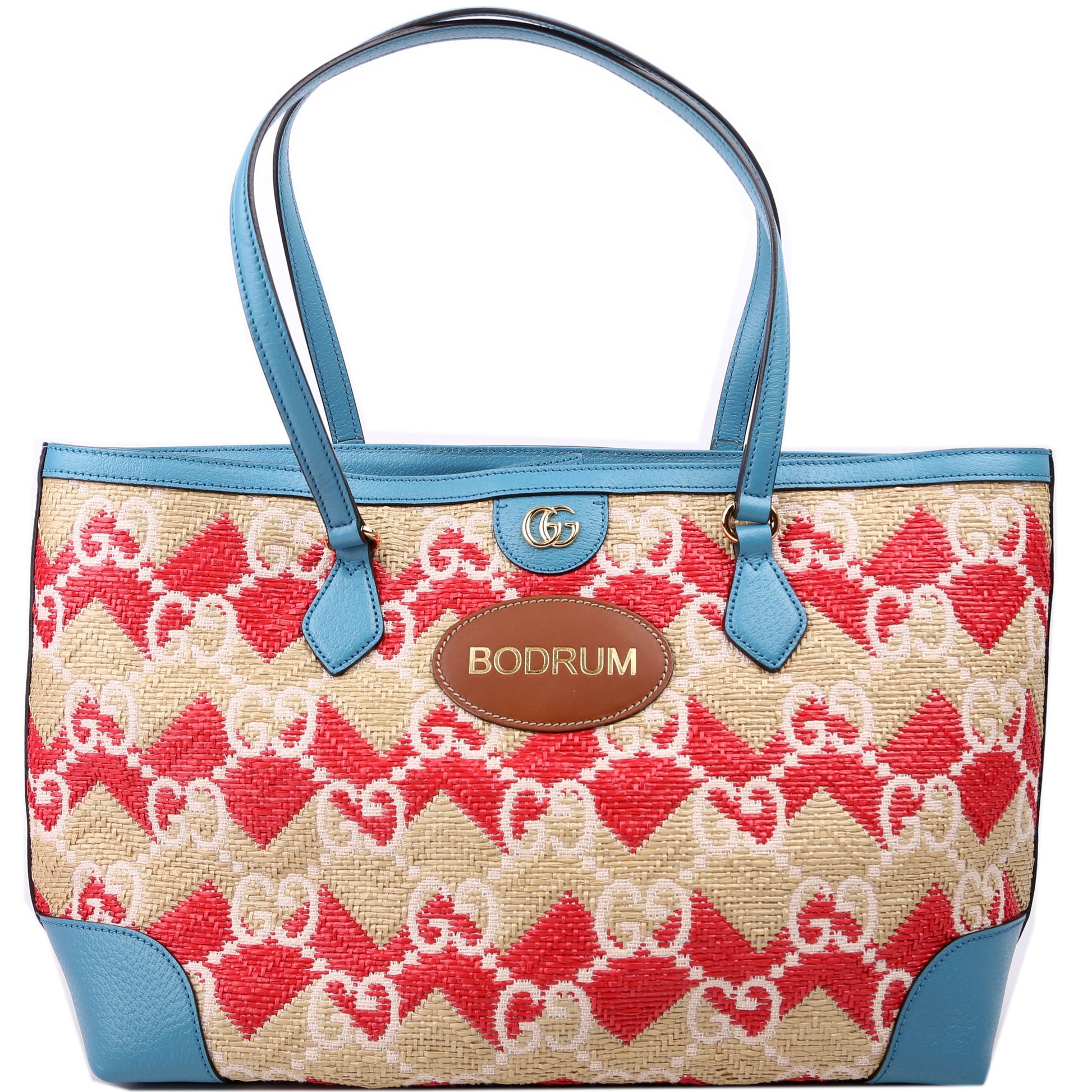 Gucci GG Ophidia Raffia Tote Bag