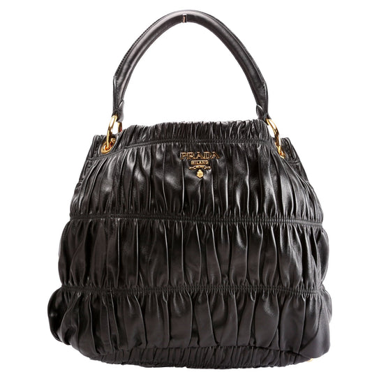 Prada Nappa Guafre Hobo Bag Black Travel Bag