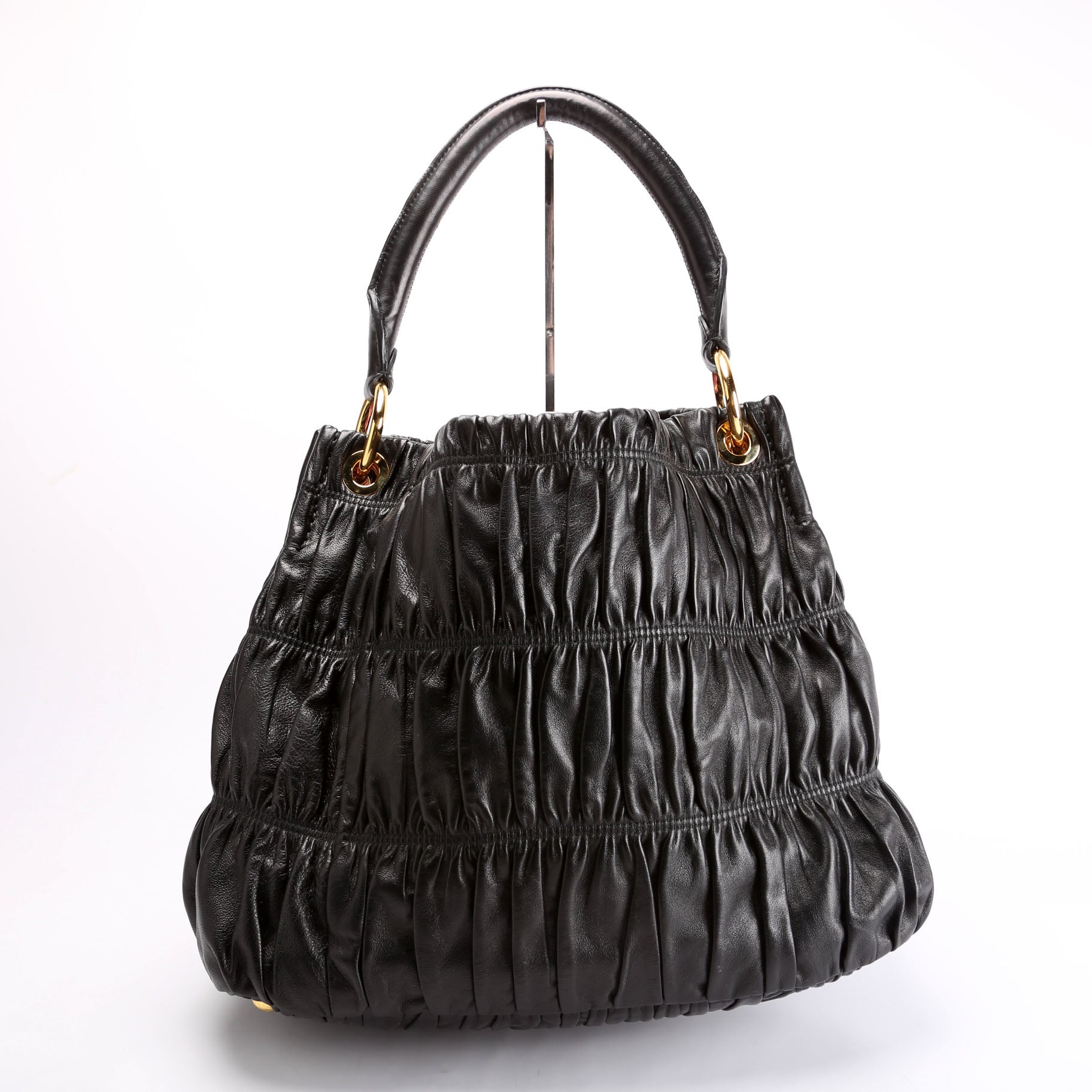 Prada Nappa Guafre Hobo Bag Black Travel Bag