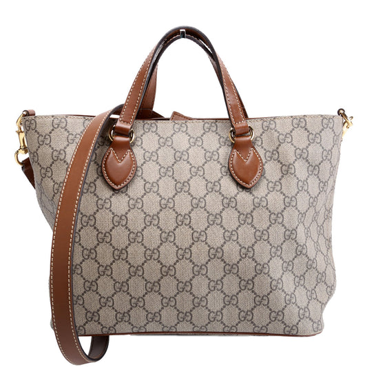 Gucci GG Supreme Brown Small Tote Bag